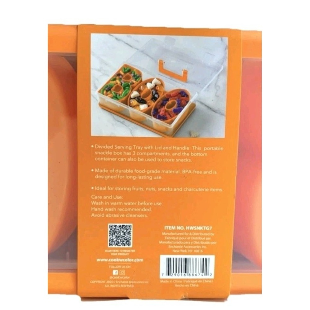 BOO Halloween Snackle Box Food Storage Container CWC Cook With Color Orange New - Picture 4 of 4